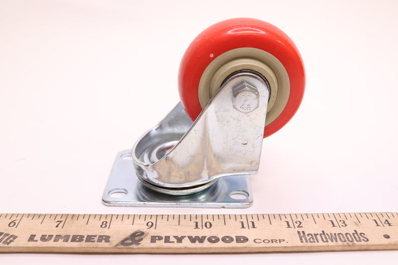 Poly Swivel Brake Plate Caster 3" x 1-1/8"  with 2.5" x 3.5" Mount