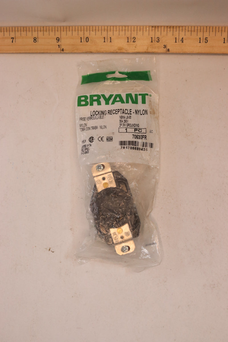 Bryant Locking Receptacle Black 30A 250V 70630FR
