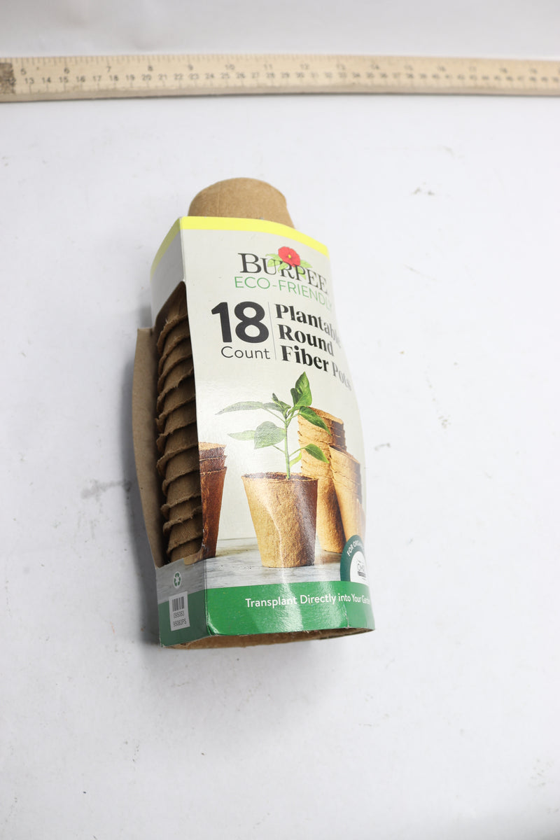 (18-Pk) Burpee Biodegradable Plantable Round Fiber Pots 3"
