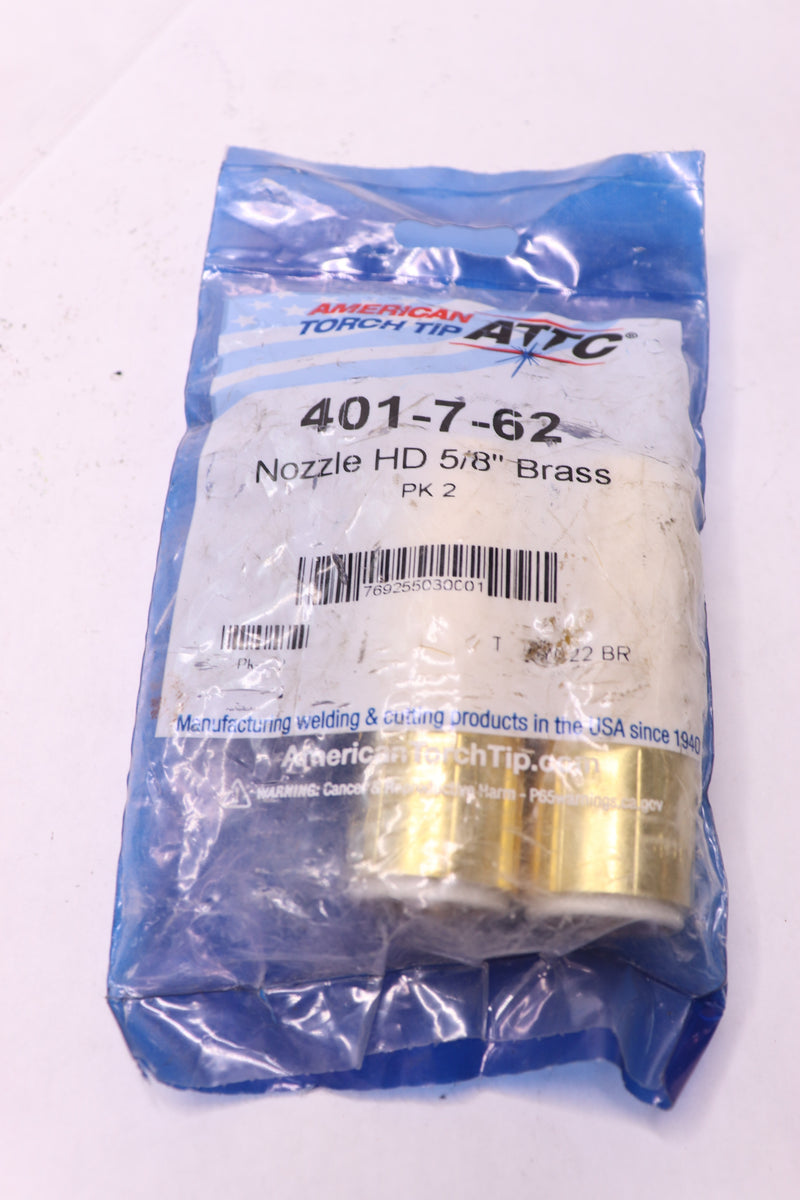 (2-Pk) Heavy Duty Nozzle Brass 5/8" 401-7-62