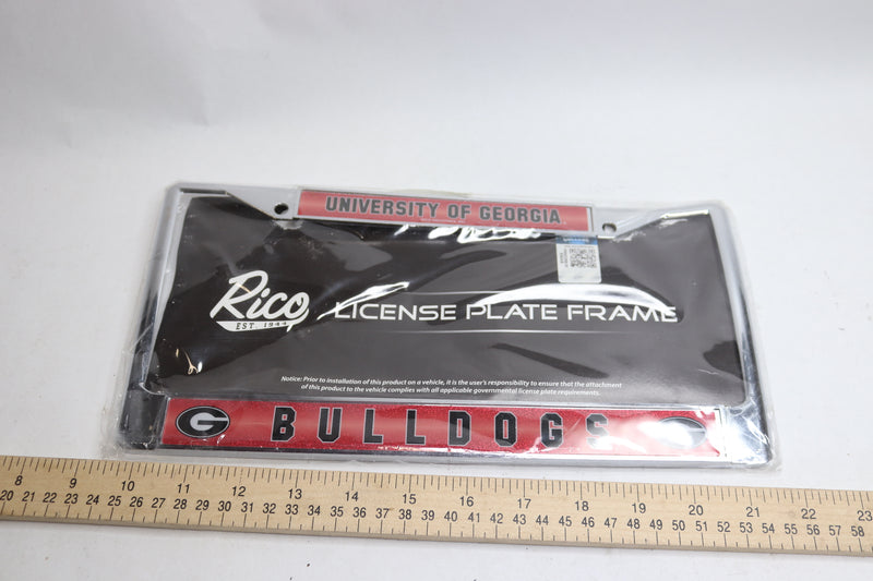 Rico College Georgia Bulldogs License Plate Cover Black and Red 6" x 12"