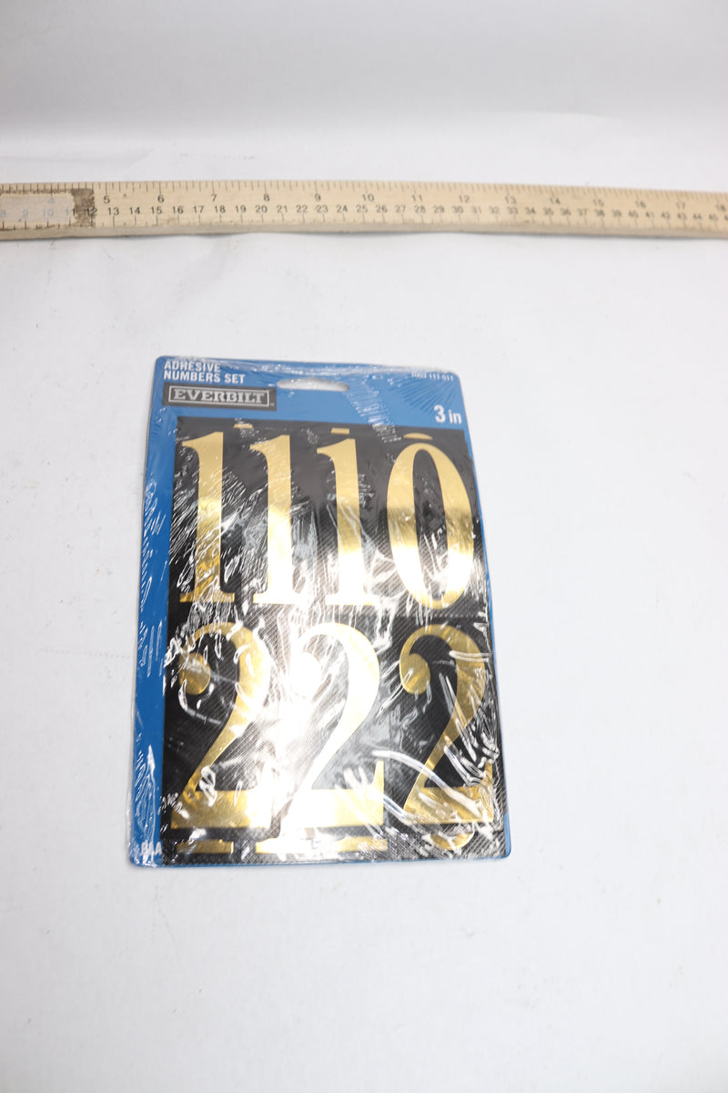 Everbilt Mylar Peel and Stick Numbers Pack Black and Gold 3" 1003111511