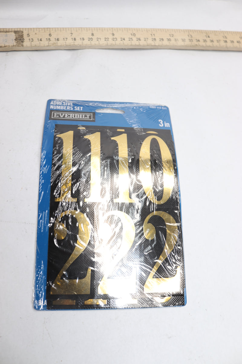 Everbilt Mylar Peel and Stick Numbers Pack Black and Gold 3" 1003111511