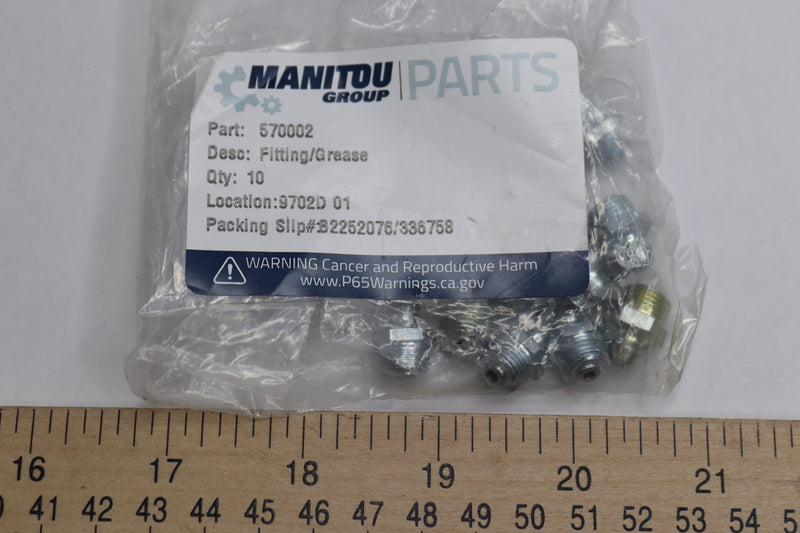 (10-Pk) Manitou Grease Fittings 570002