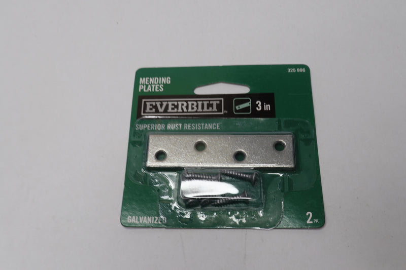 (2-Pk) Everbilt Galvanized Mending Plate 3" 15264