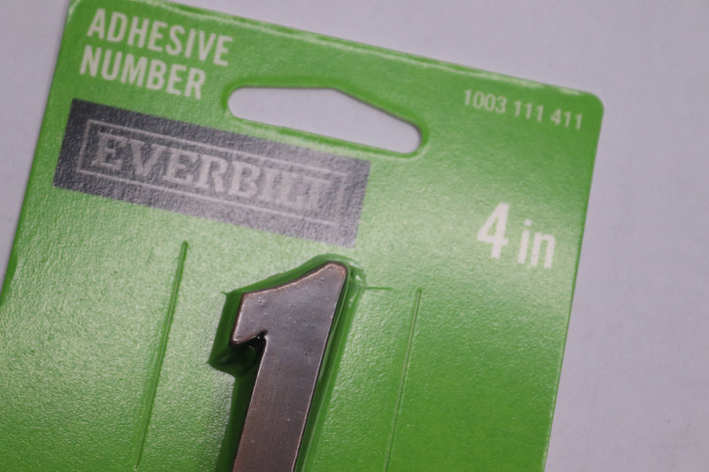 Everbilt Flush Mount Self-Adhesive House Number 1 Aged Bronze 4"