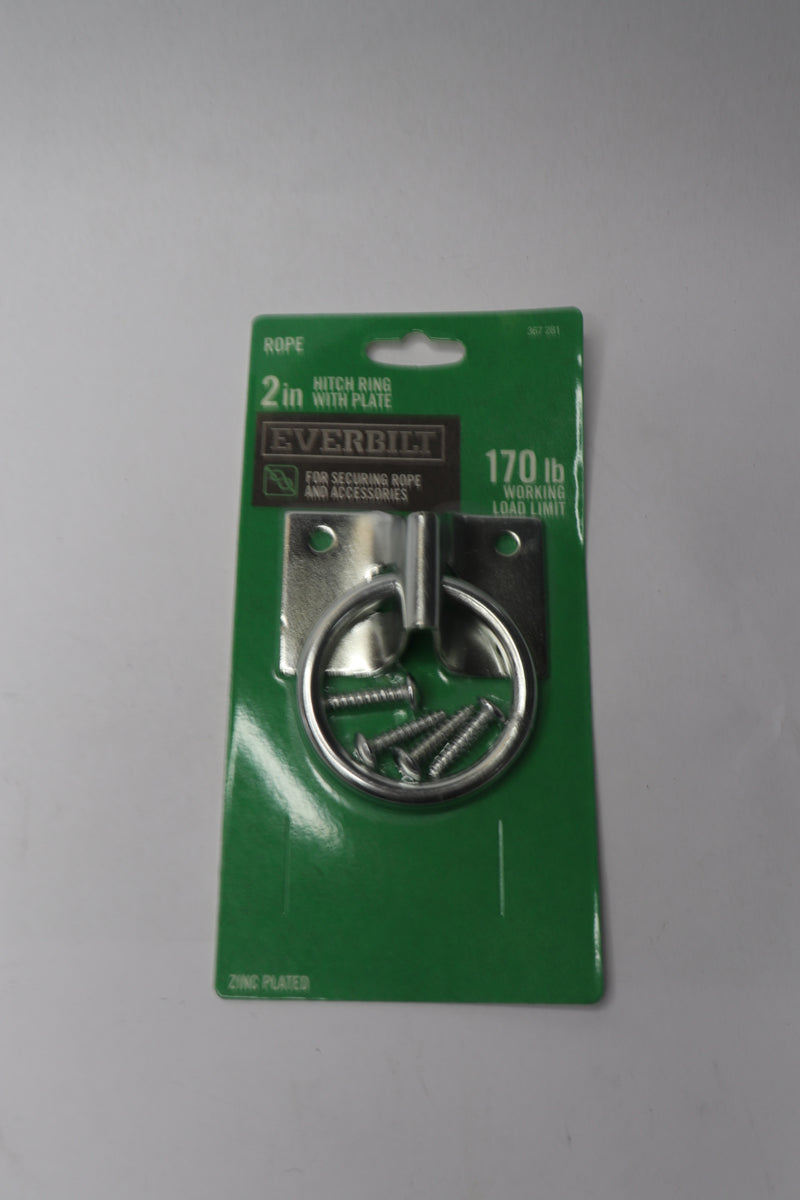 Everbilt Hitching Ring with Wall Mount Zinc-Plated 2.7" 43324