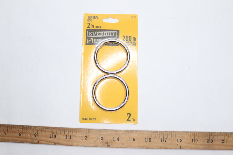 (2-Pk) Everbilt Closed Loop Rope Ring Nickel Plated 200