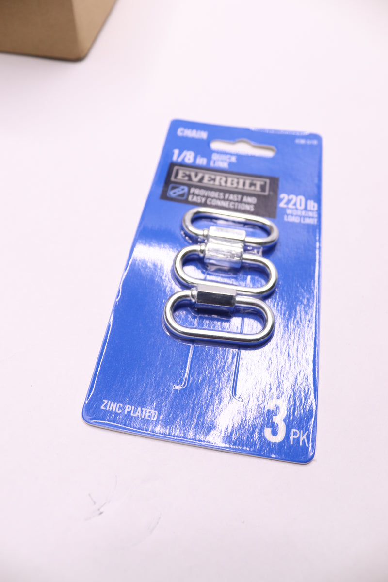 (3-Pk) Everbilt Quick Link Zinc-Plated 1/8" 43374