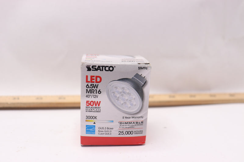 Satco GU5.3 Light Bulb 40-Degree Beam Spread 12VAC/DC White 1.78" S9496