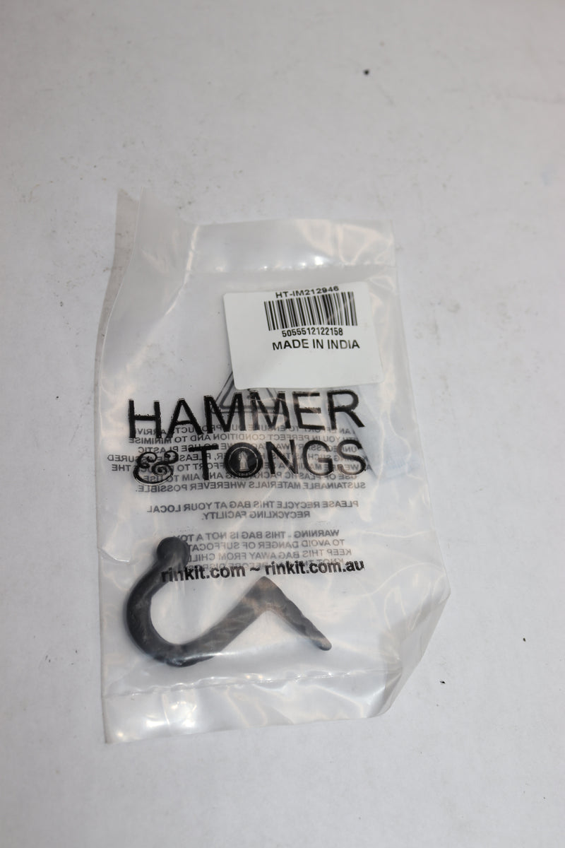 (4-Pk) Hammer & Tongs Twisted Nail Hook Black 5mm x 40mm HT-IM212946
