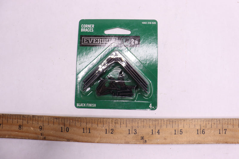 (4-Pk) Everbilt Corner Braces Steel Black 2" 1002 316 520