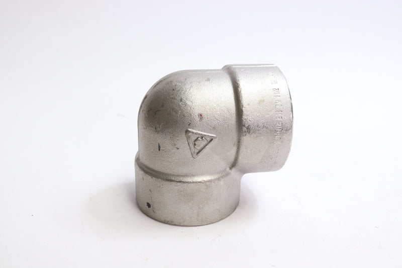 Stainless Steel 90 Degree Elbow Pipe Fitting 3000 PSI 1-1/2" Threaded NPT 3018-T
