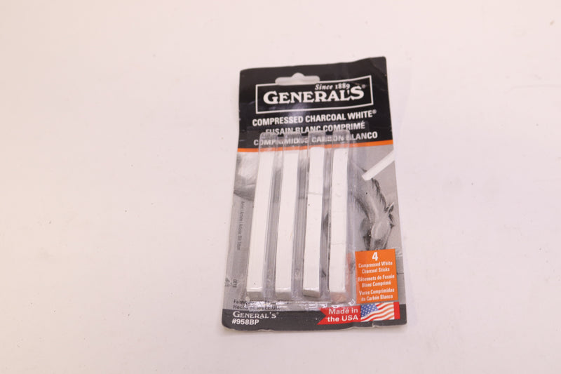 (4-Pk) Generals Compressed Sketching Stick Set Charcoal White 958BP