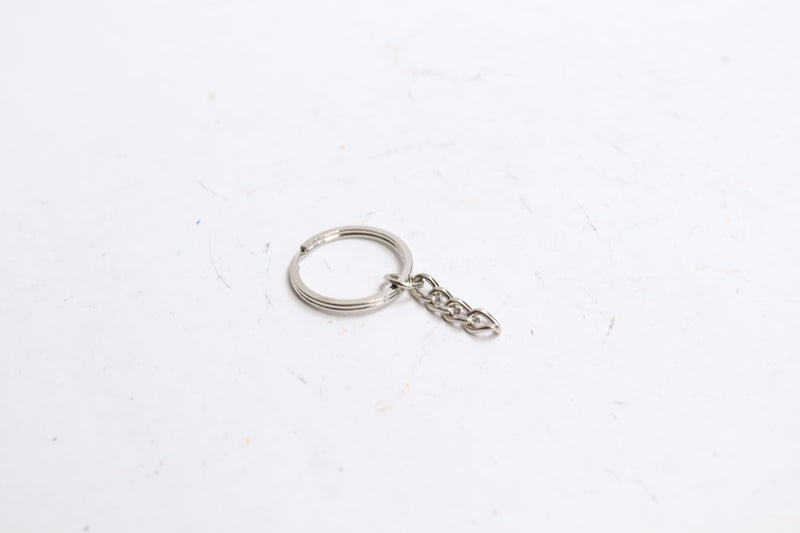 Split Keychain Ring Parts w/ Open Jump Ring and Connector Metal 28mm KCR2850
