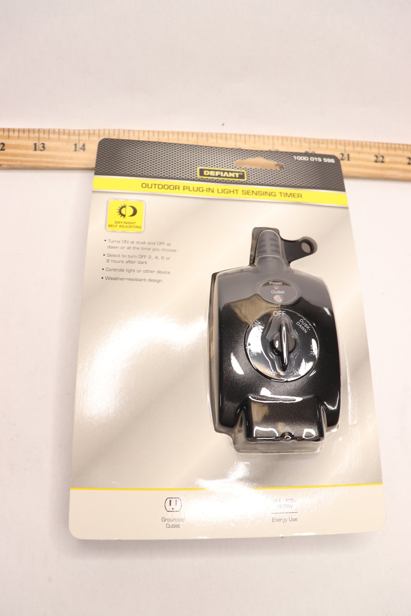(3-Pk) Defiant Outdoor Plug-In Mechanical Dusk to Dawn Light Sensing Timer