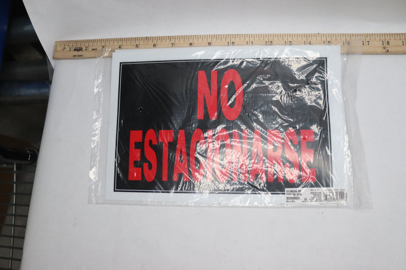 (5-Pk) Everbilt Vinyl No Parking No Esta Sign Red/Black 8" x 12" 251 135