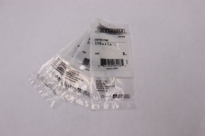 (40-Pk) Everbilt Cotter Pins Zinc-Plated 1/16" x 1" 559600