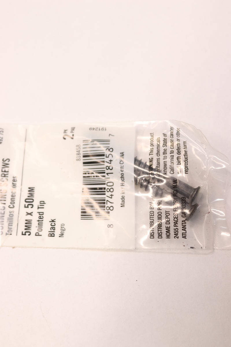 (2-Pk) Everbilt Phillips Connecting Screw Black 5mm x 50mm 492757