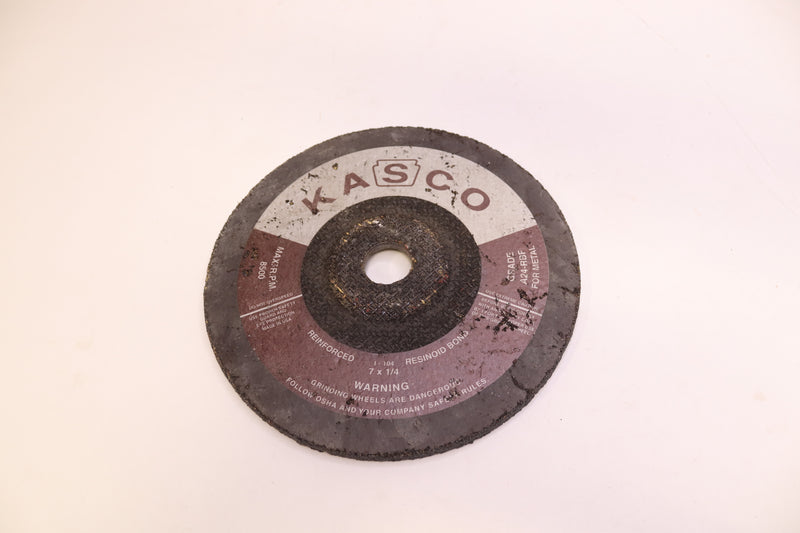 Kasco Metal Grinding Wheel Grade A24-RBF 7" x 1/4" x 5/8" 8500 Max RPM