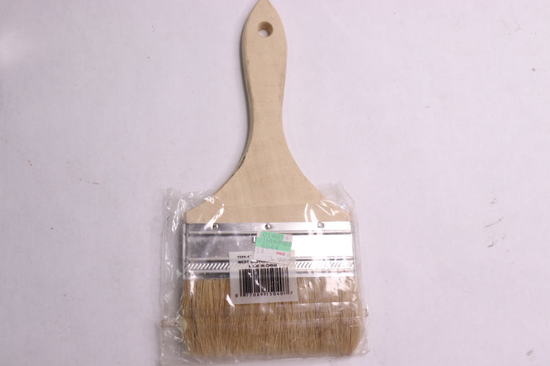 Linzer Single Thick Chip Brush Wooden White Chinese Bristles 3/8" x 4" 1504-4