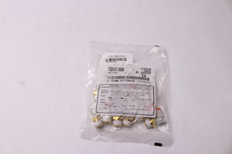 SMC 90 Degrees Plastic Male Elbow White 1/4" 36X118 10-Pack