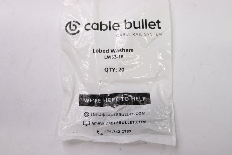 (20-Pk) Cable Bullet Lobed Washers LWS3-16
