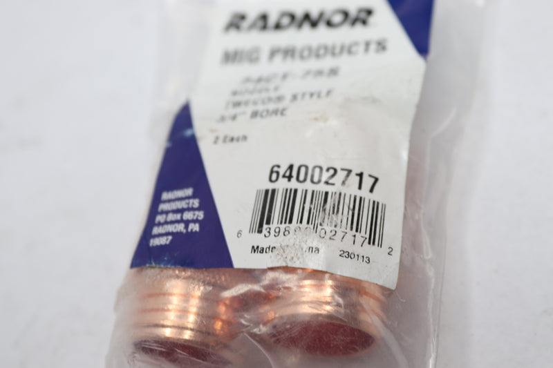 (2-Pk) Radnor Tweco Style Coarse Threaded Nozzle Copper 3/4" 64002717