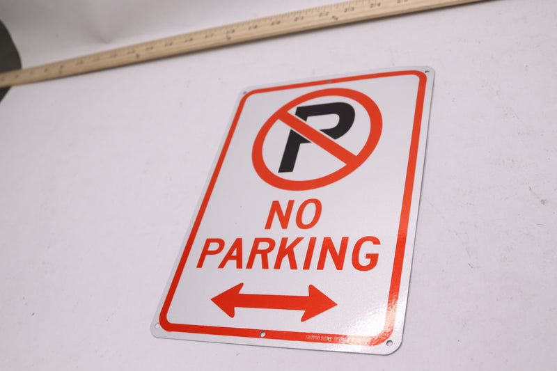 (4-Pk) Faittoo No Parking Sign With Symbol With Arrow 10" x 7" 1007NPB