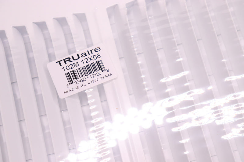 Truaire 2-Way Supply Sidewall or Ceiling Register Grille White 12 x 6" 102M