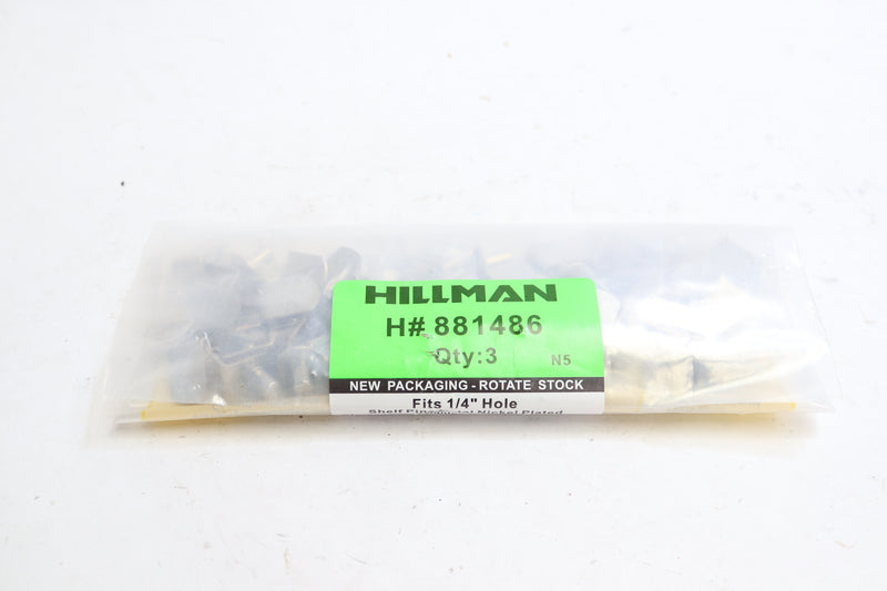 Hillman Shelf Pins Metal Nickel Plated 1/4" 881486 60-Pack