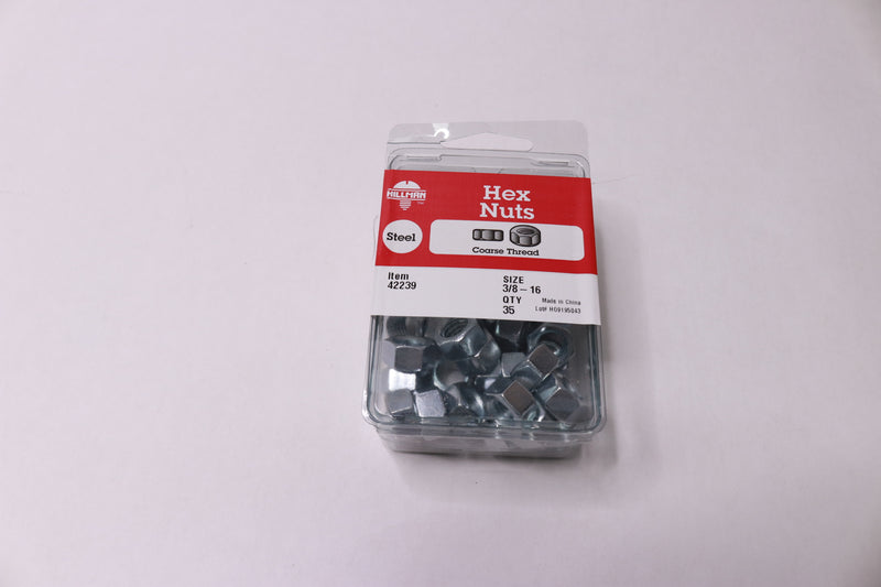 Hillman Steel Coarse Thread Heavy Hex Nut 16-3/8" 42239 35-Pack