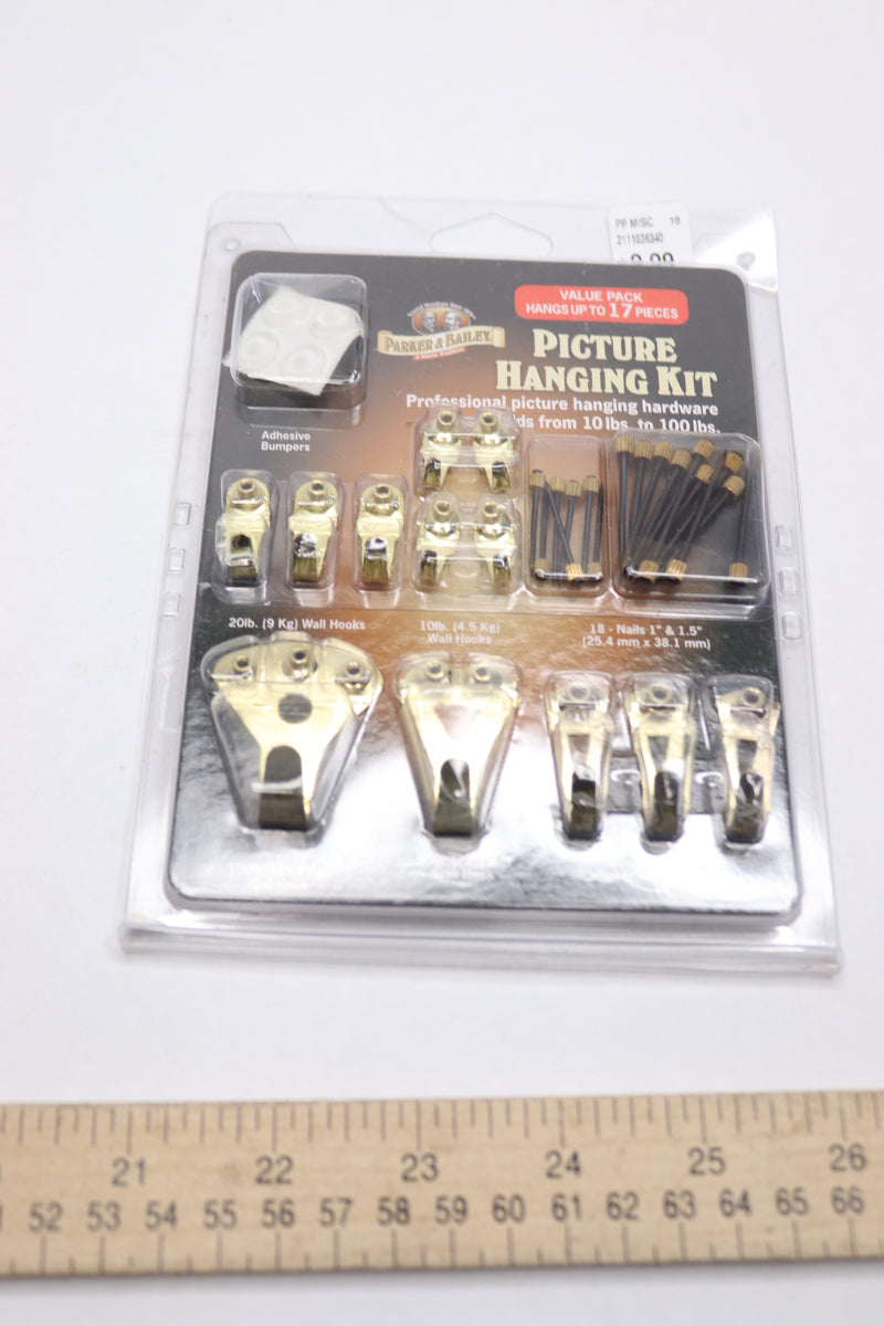 Parker & Bailey Professional Picture Hanging Kit From 10 to 100 lbs Weight