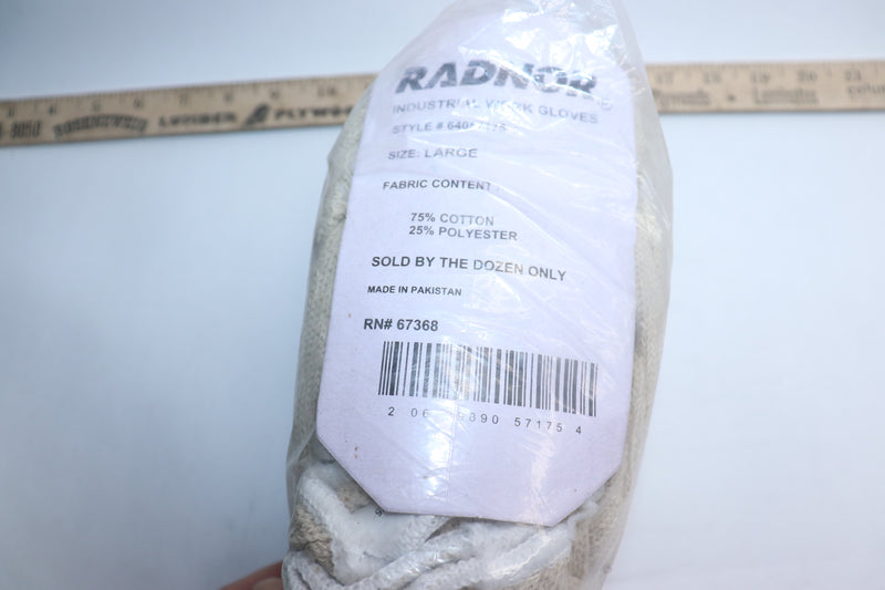 (12-Pair) Radnor Work Gloves Cotton Liner Small Beige 67368