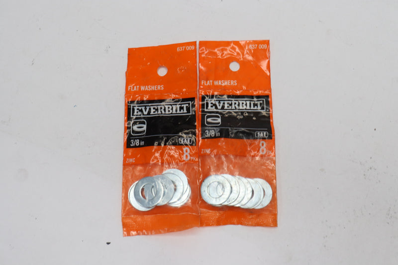 (16-Pk) Everbilt Flat Washer Zinc Coated 3/8" 637 009