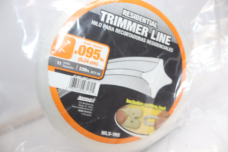 Arnold Residential Grade String Trimmer Line .095" x 220-Ft WLS-195