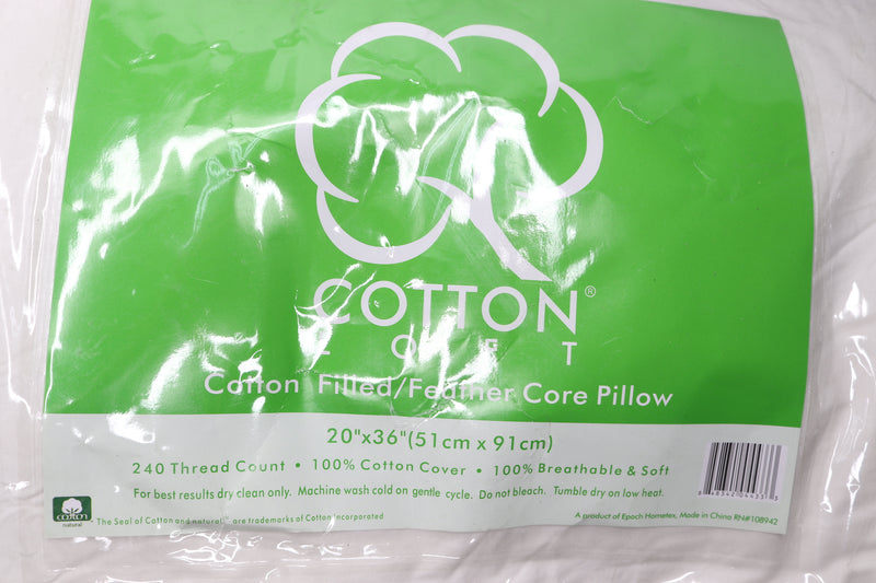 Cotton Loft Soft Bed Pillow with Cotton Cover 20" X 36" 108942