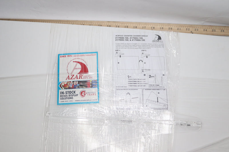 Azar Displays Adjustable Hanging Cashier Shield Clear  23.5" x 31.5" 179904