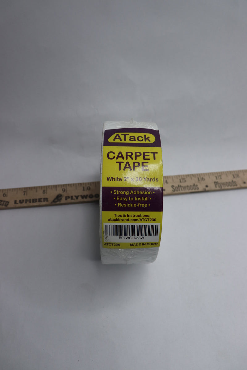 ATack Removable Classic Carpet Tape White 2" x 30yds ATCT230