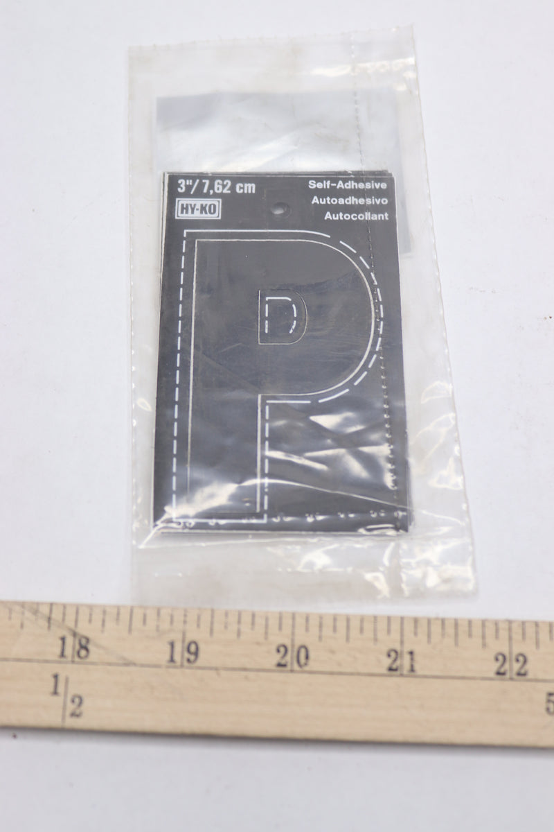 (10-Pk) Hy-Ko Address Letter P Adhesive Vinyl Black 3-In 30426