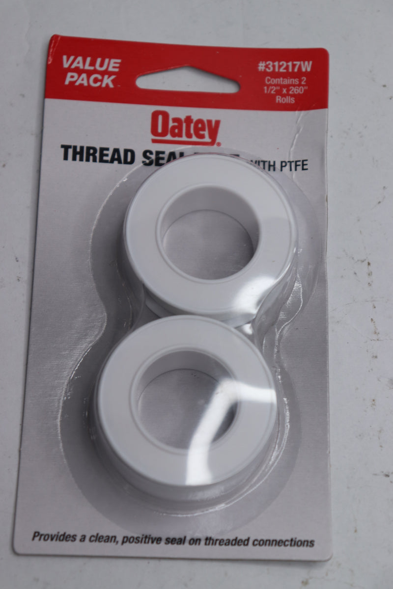 (2-Pk) Oatey PTFE Threaded Tape White 1/2" x 260" 31217W
