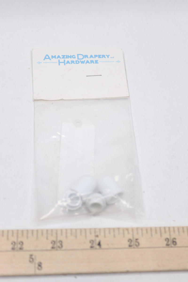 (2-Pk) Amazing Drapery Hardware Pill Shaped Lift Cord Condenser White