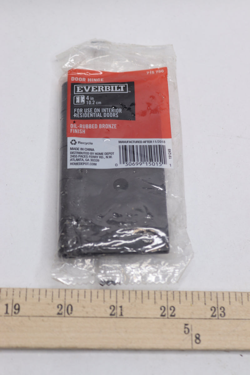 Everbilt Square Edge Door Hinge Oil Rubbed Bronze 4" 715 786