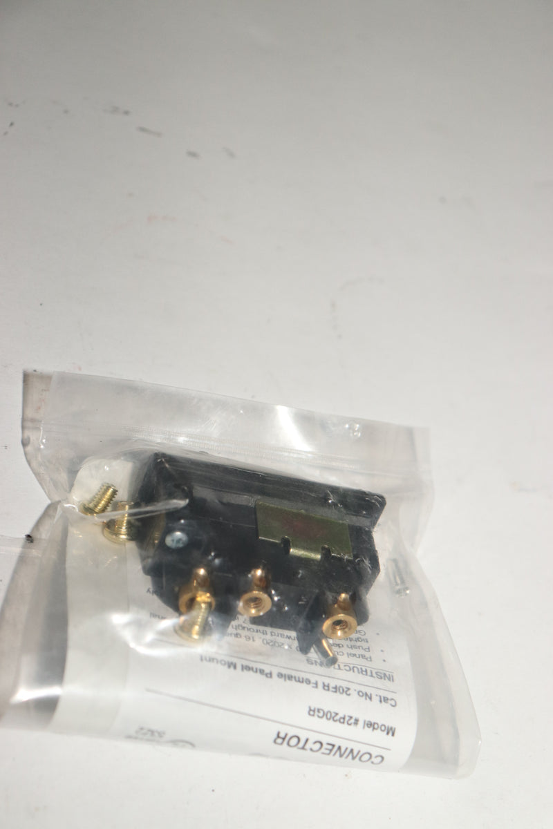 Marinco Connectors Bates Stage Pin 20A / 125V Female Panel Mount 20FR