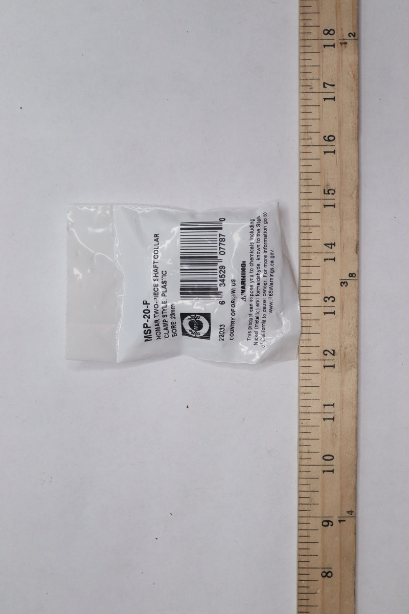 Ruland Two-Piece Shaft Collar Plastic 20mm MSP-20-P