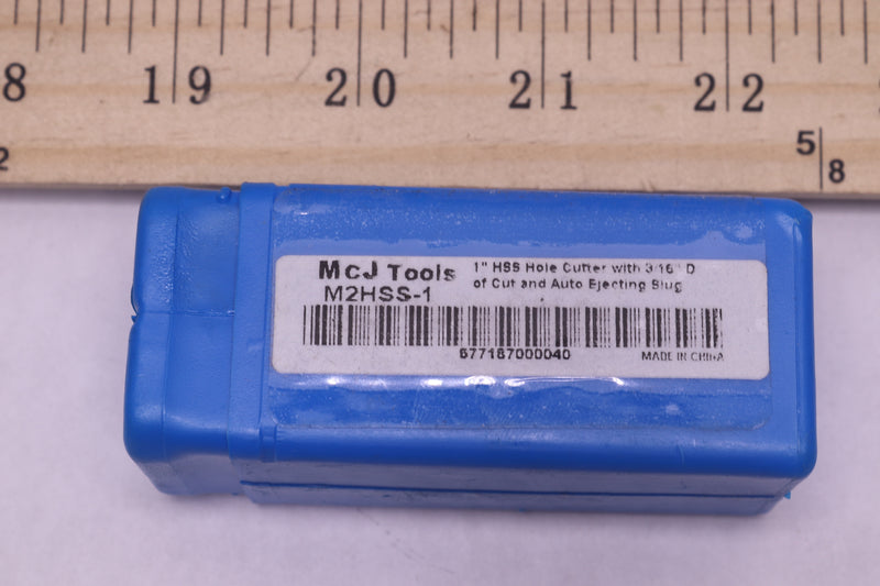 McJ Tools M2 Drill Bit Hole Saw Cutter 3/16" D Cut & Auto Ejecting Slug 1" HSS