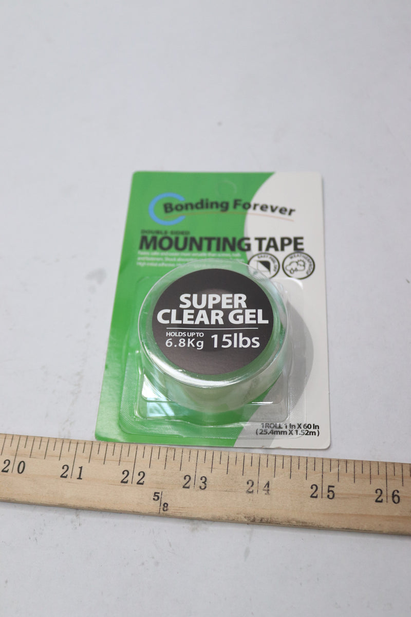 Bonding Forever Super Clear Gel Double Sided Mounting Tape  0.045" x 1" x 60"