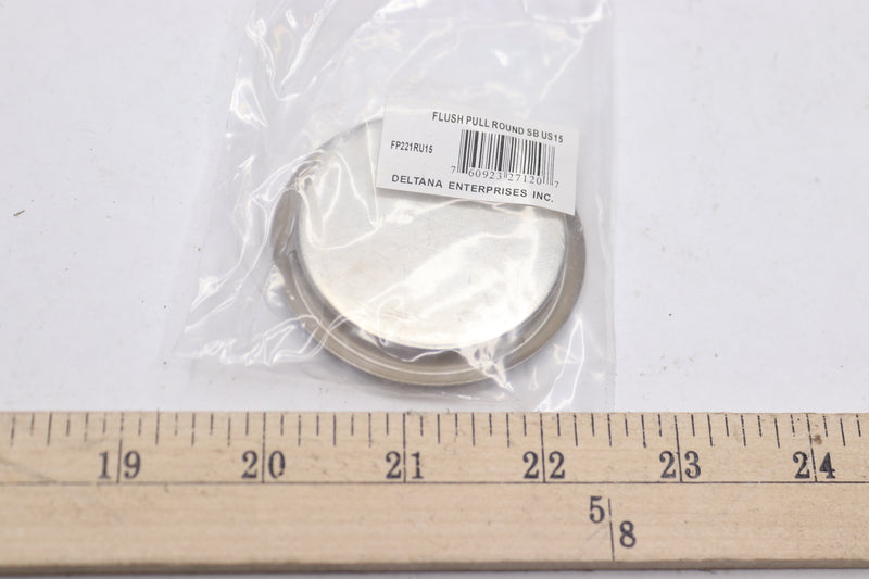 Deltana Round Flush Pull Solid Brass Satin Nickel 2-1/8" Diameter FP221RU15