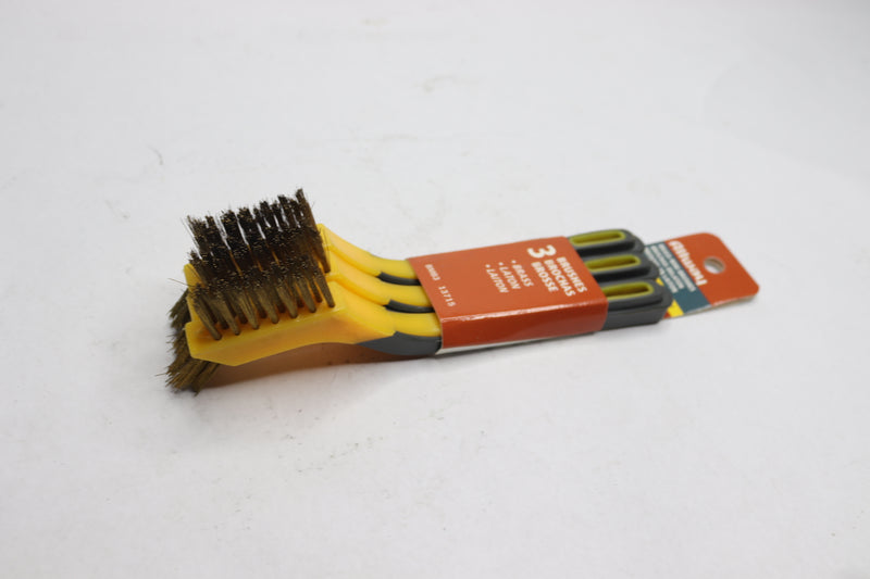 (3-Pk) Allway Tools Mini Brass Bristle Brushes 1/2" BMB3