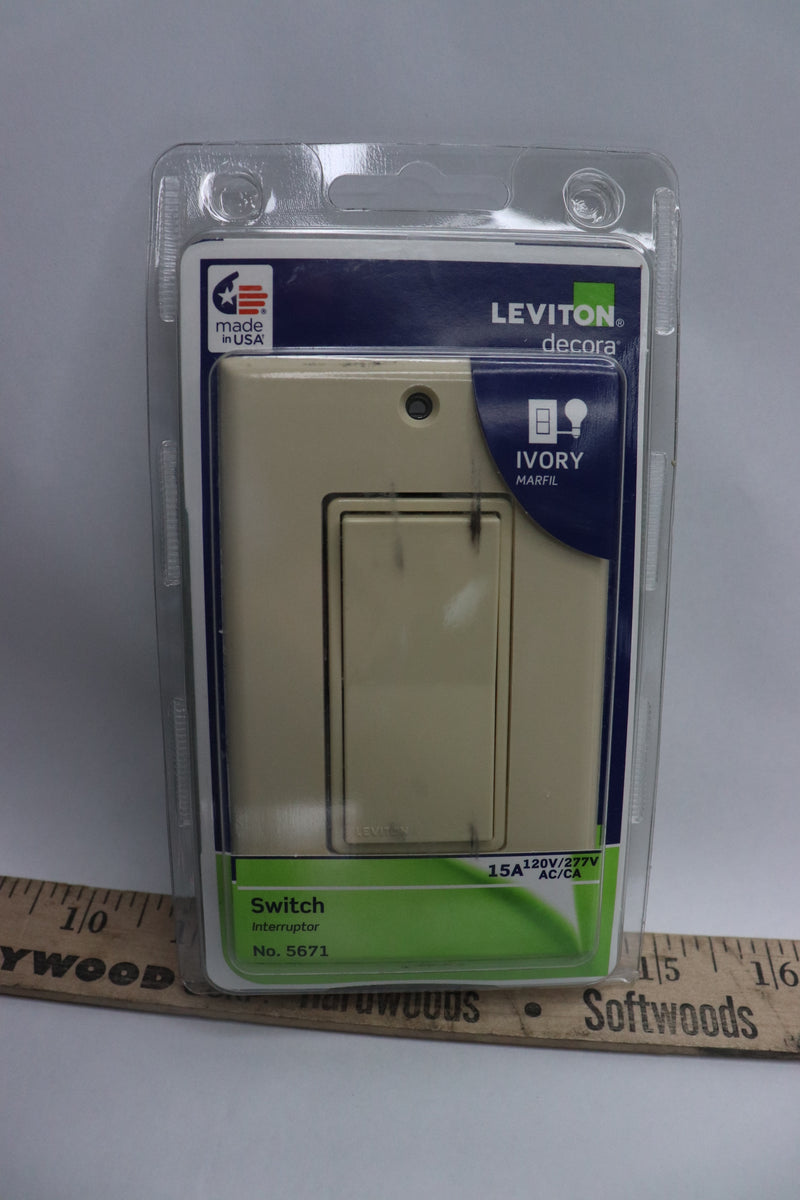 Leviton 3-Way Decora Rocker Switch With Wall Plate Ivory 5671